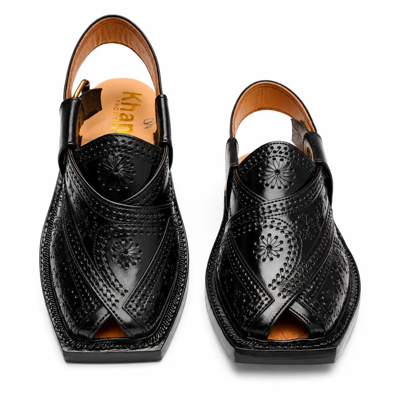 Markhor Black Norozi Chappal With Single Leather Sole 2026