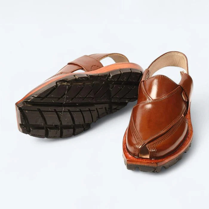 Mustard Norozi Chappal With Double Tyre Sole