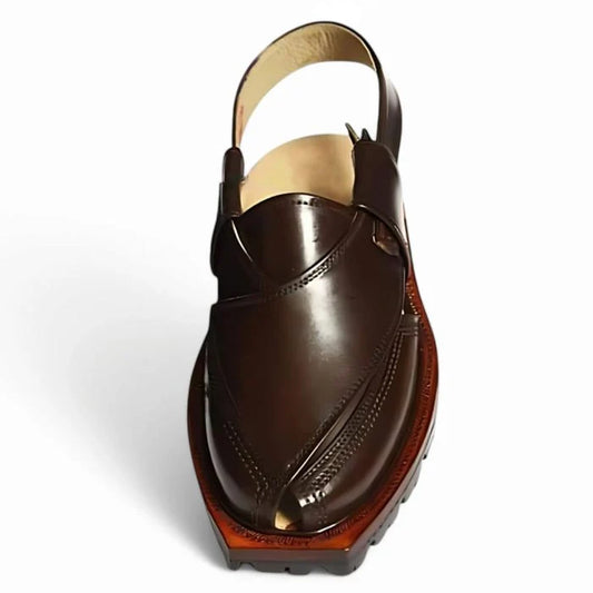 Brown Double Sole Norozi Chappal With Tyre Sole