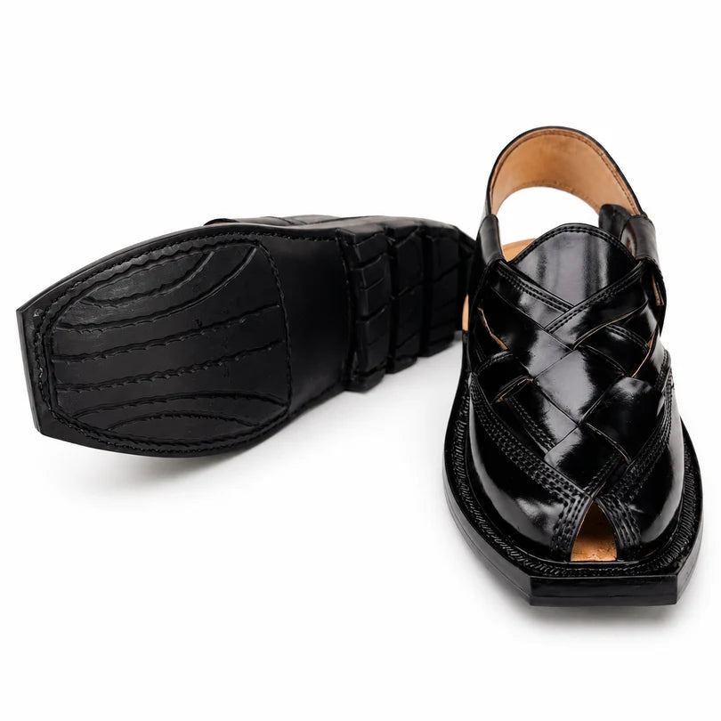 Black Single Sole Kajoor Norozi Chappal