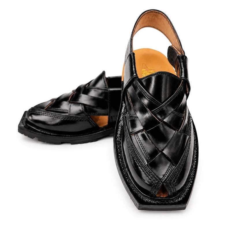 Black Single Sole Kajoor Norozi Chappal