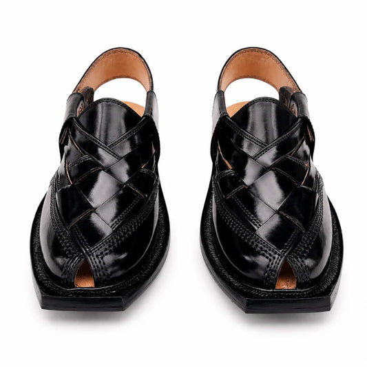 Black Single Sole Kajoor Norozi Chappal