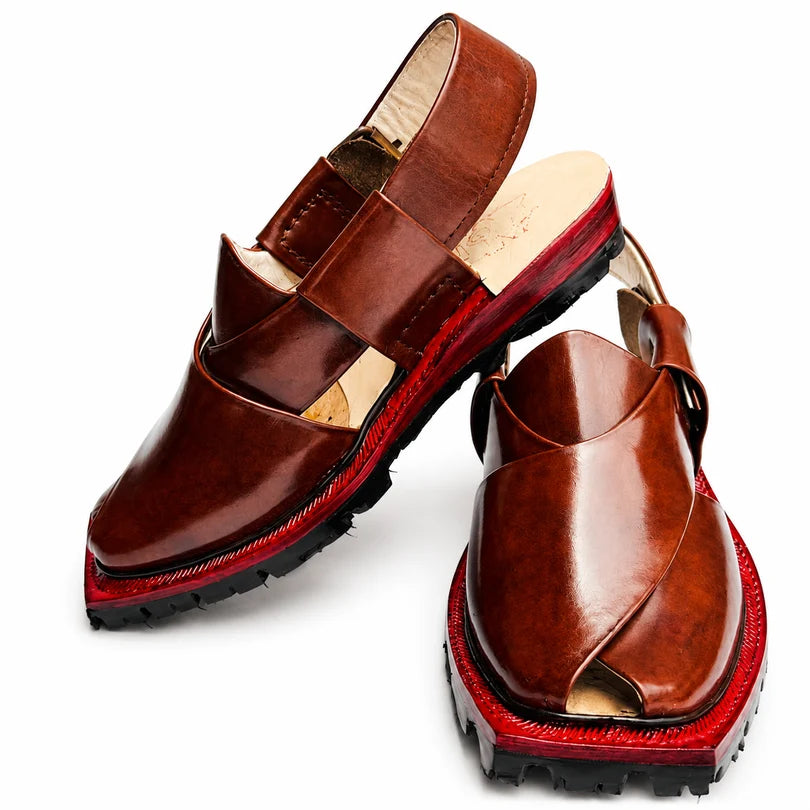 Mustard Plain Norozi Chappal With Double Tyre Sole