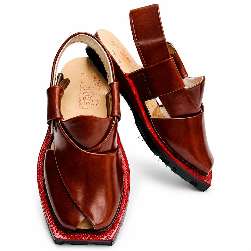 Mustard Plain Norozi Chappal With Double Tyre Sole
