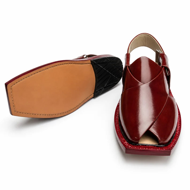 Mustard Single Leather Sole Plain Norozi Chappal