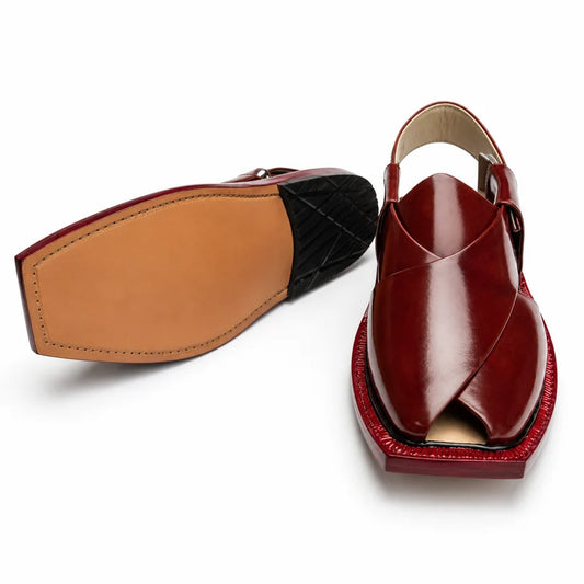 Mustard Single Leather Sole Plain Norozi Chappal