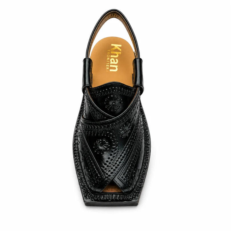 Markhor Black Norozi Chappal With Double Tyre Sole