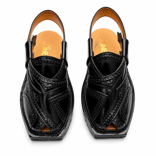 Markhor Black Norozi Chappal With Double Tyre Sole 2024