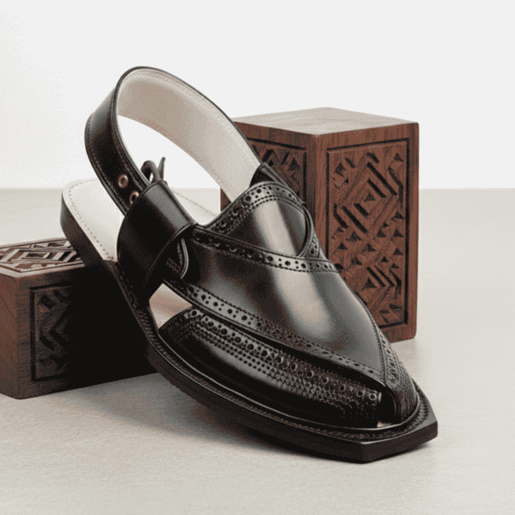 Gorilla Black Norozi Chappal With Single Tyre Sole