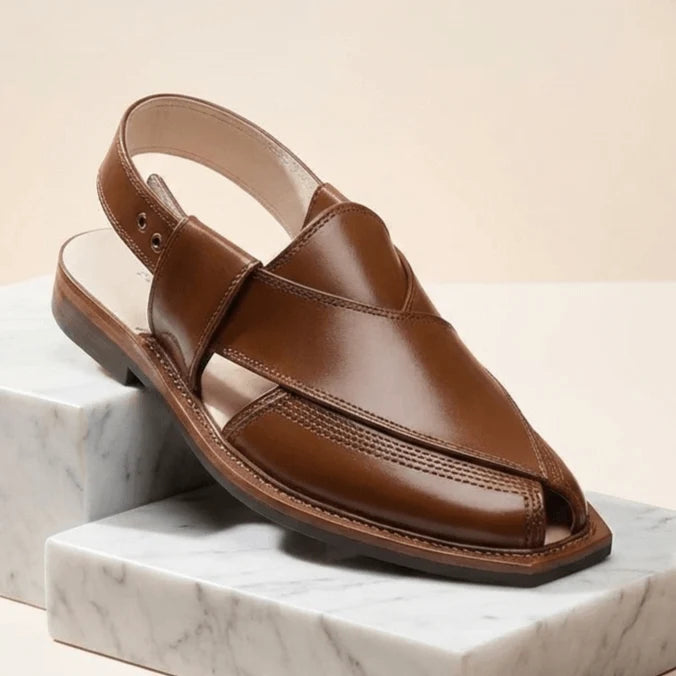Mustard Norozi Chappal With Single Tyre Sole