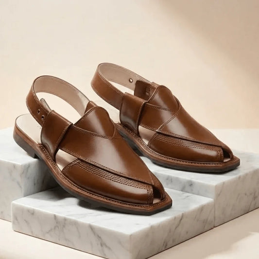 Mustard Norozi Chappal With Single Tyre Sole