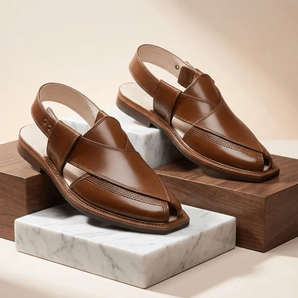 Mustard Norozi Chappal With Single Tyre Sole